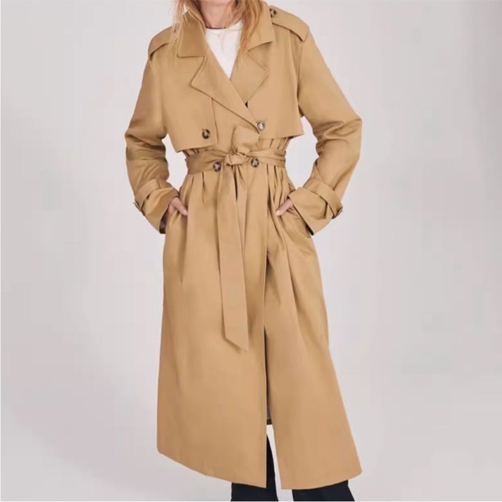 Favorite Daughter Tan Belted Trench Coat - Picture 3 of 6